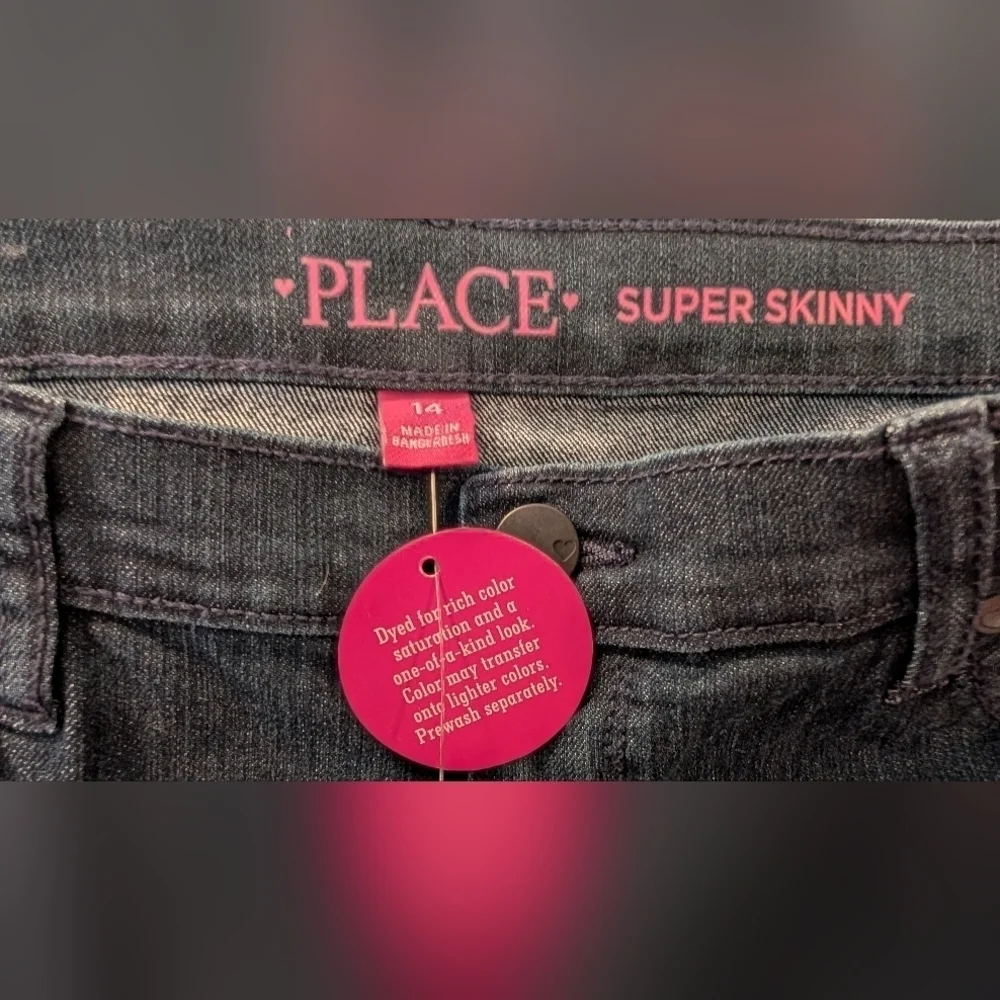 The Children's Place NWT Girls Adjustable Waist Super Skinny Dark Wash Jeans NEW